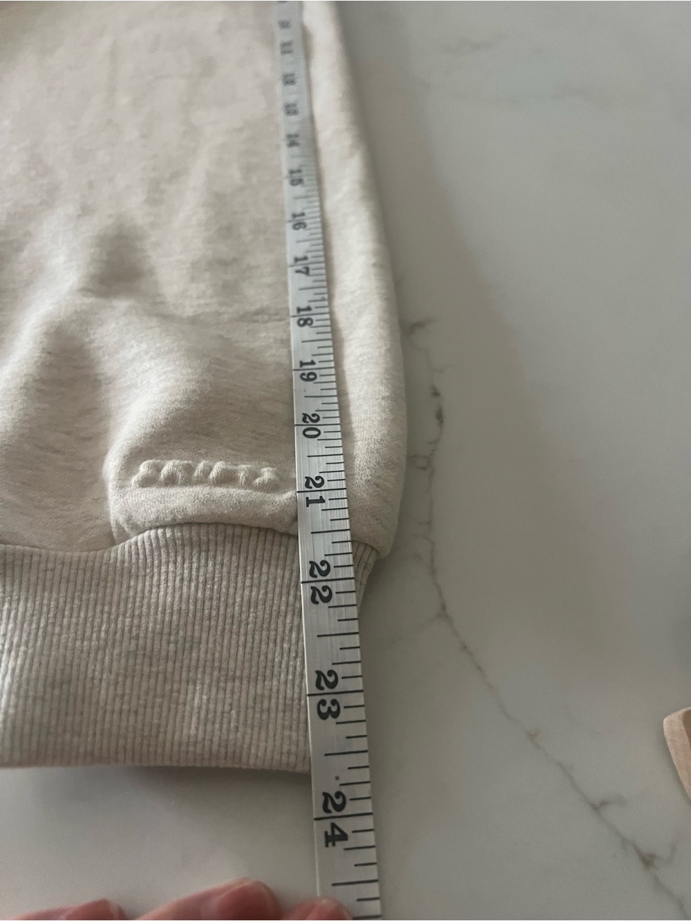 SKIMS Cotton Fleece Classic Cropped Zip Up Hoodie Oatmeal Heather L - Picture 15 of 16